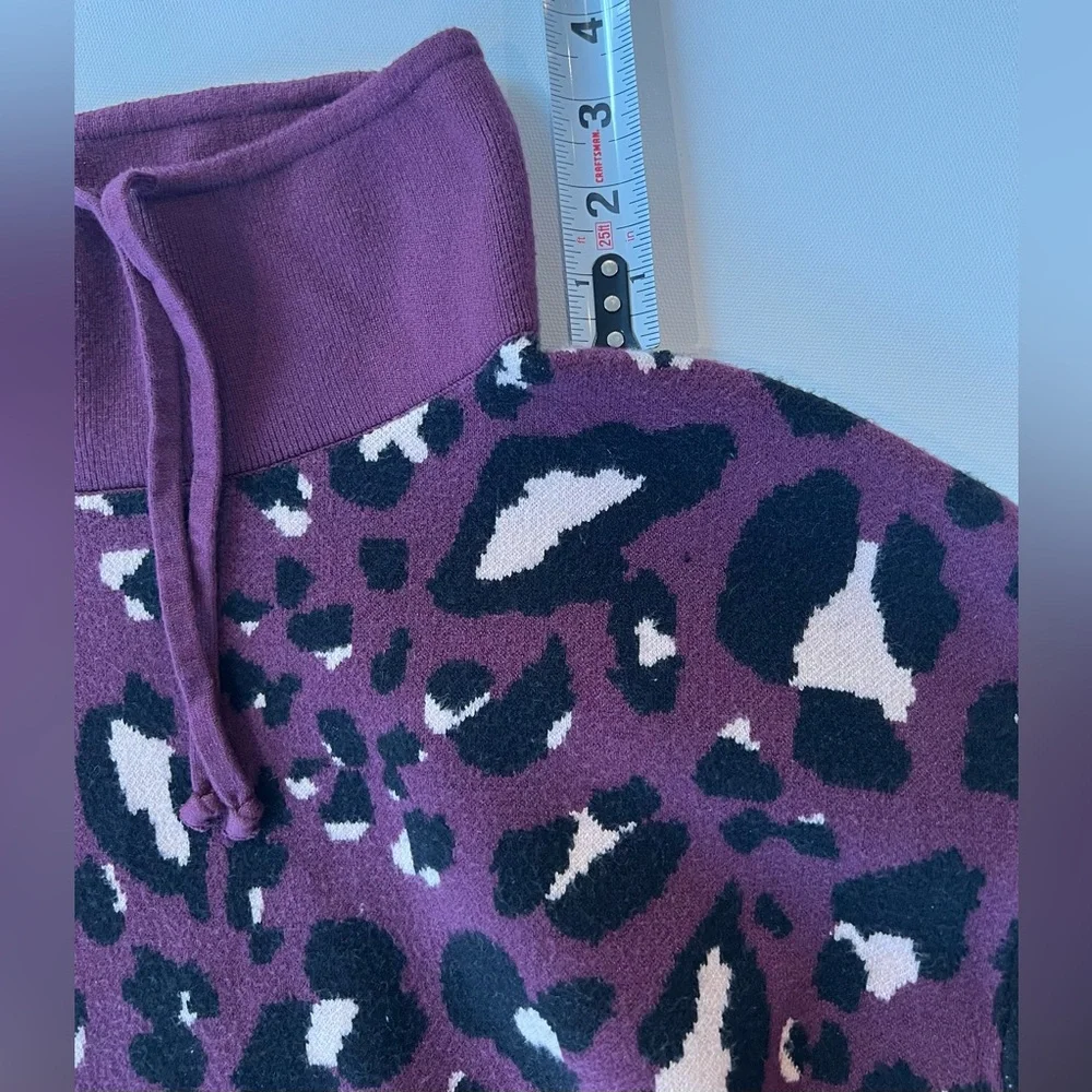 Lou & Grey Purple Cream Black Leopard Animal Print Hood - Picture 11 of 15